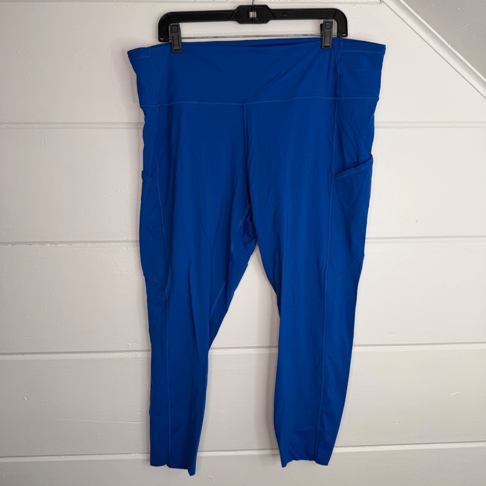 Lululemon Women's 18 Fast & Free 7/8 Tight II Blue Leggings Plus Size Jet Stream